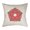 "Red Rose of Lancaster" 40cm x 40cm Faux Leather Cushion Cover