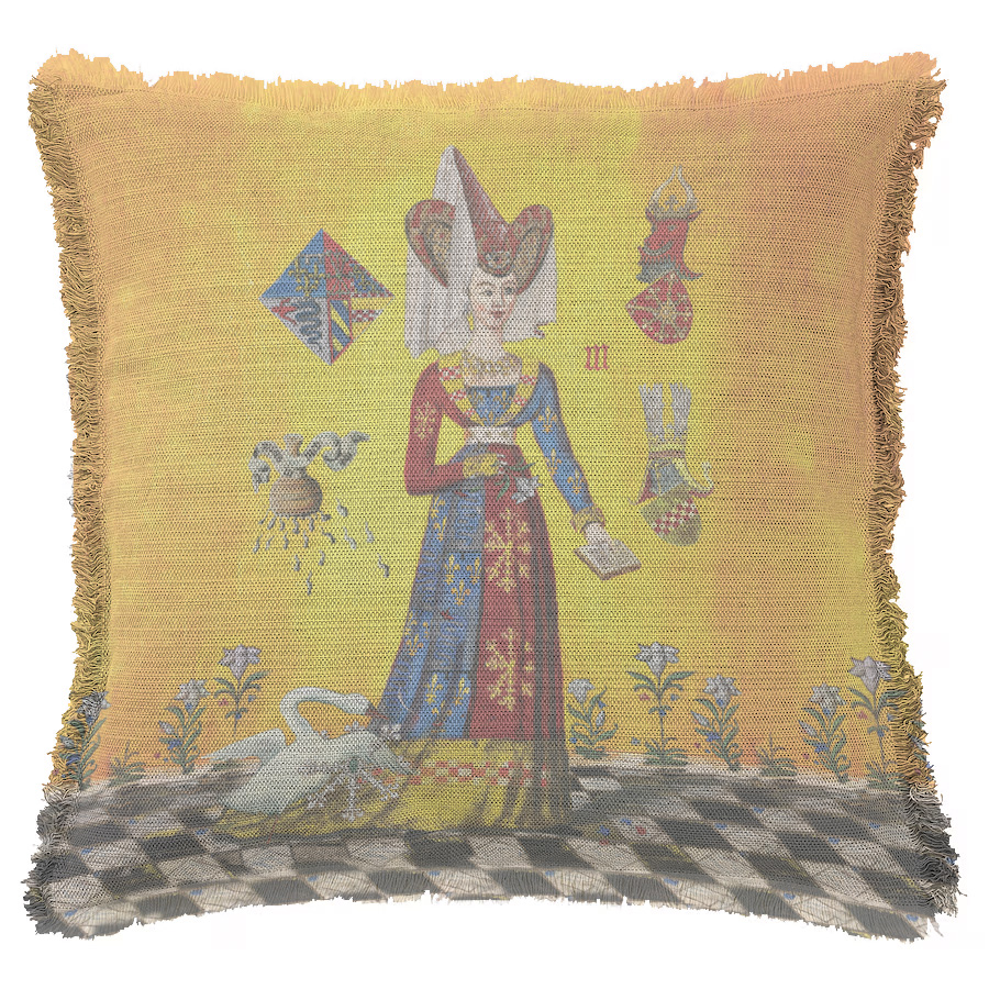 "Marie de Cleves" 50cm x 50cm Fringed Cotton/Poly Cushion Cover