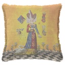 "Marie de Cleves" 50cm x 50cm Fringed Cotton/Poly Cushion Cover