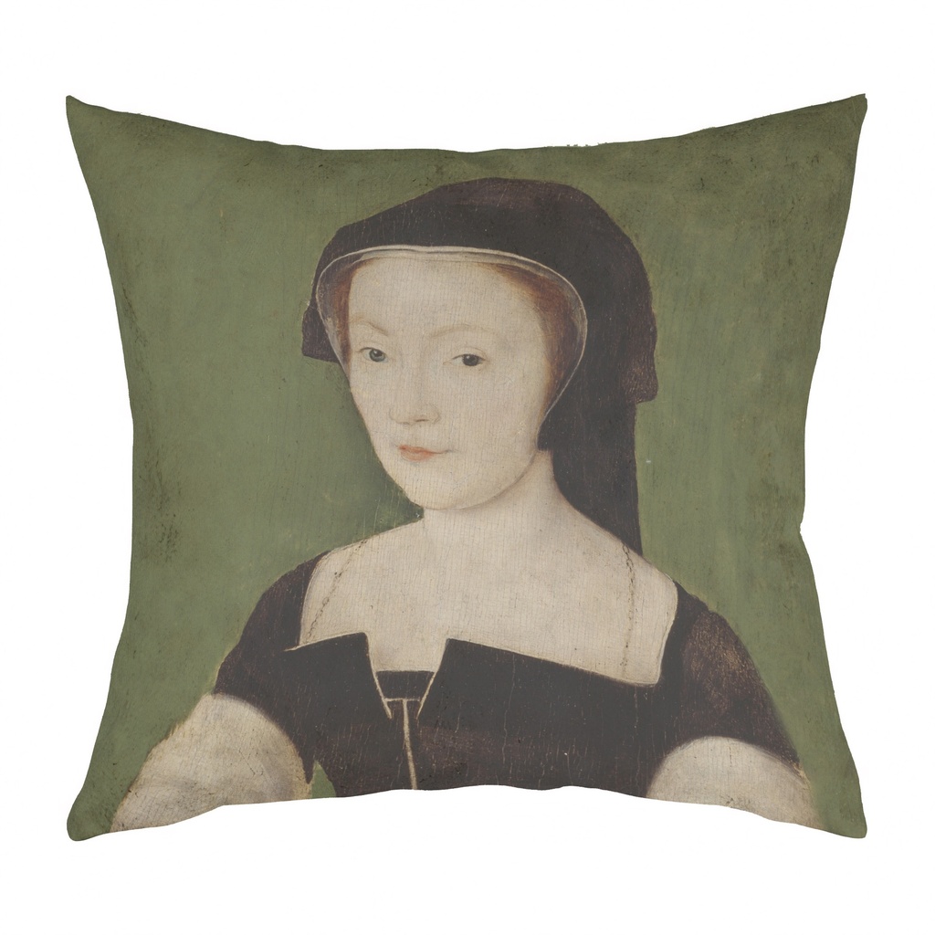 "Marie de Guise" 40cm x 40cm Faux Leather Cushion Cover (Antique White)