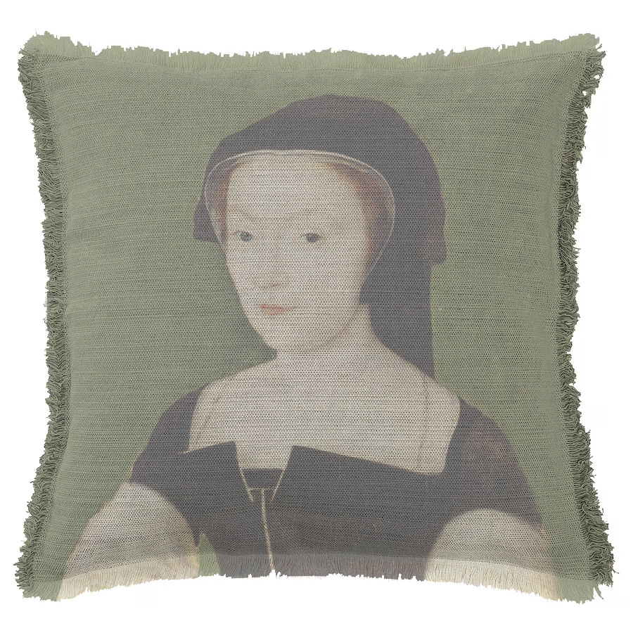 "Marie de Guise" 50cm x 50cm Fringed Cotton/Poly Cushion Cover
