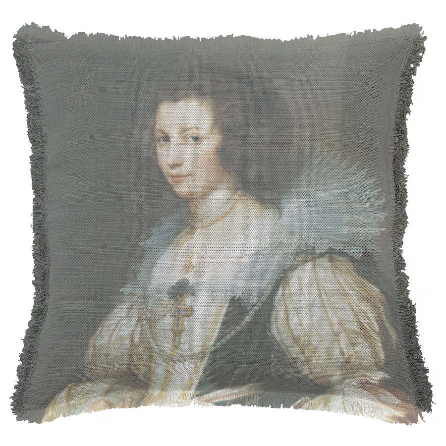 "Marie-Louise de Tassis" 50cm x 50cm Fringed Cotton/Poly Cushion Cover