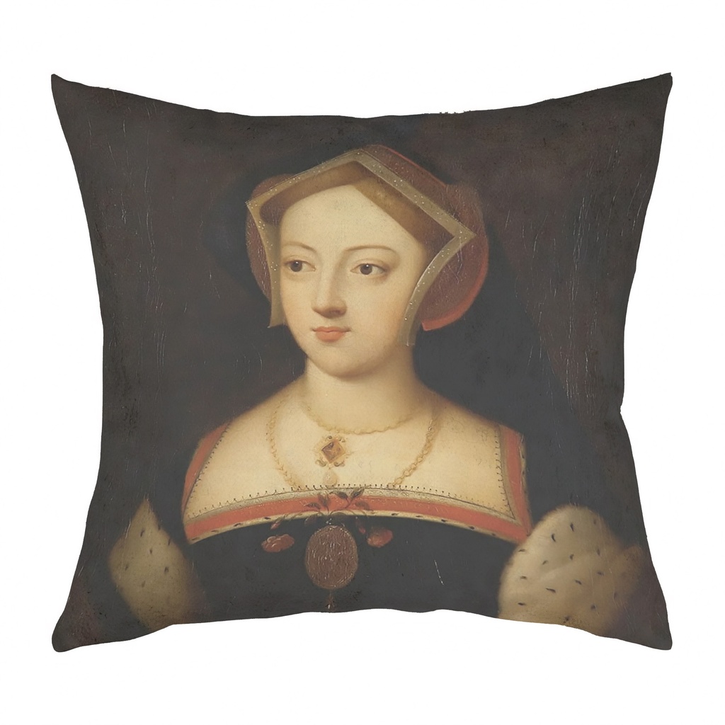 "Mary Boleyn" 40cm x 40cm Faux Leather Cushion Cover (Antique White)