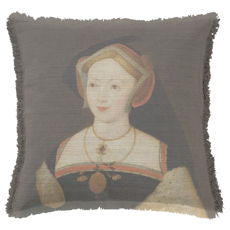 "Mary Boleyn by Remigius van Leemput" 50cm x 50cm Fringed Cotton/Poly Cushion Cover