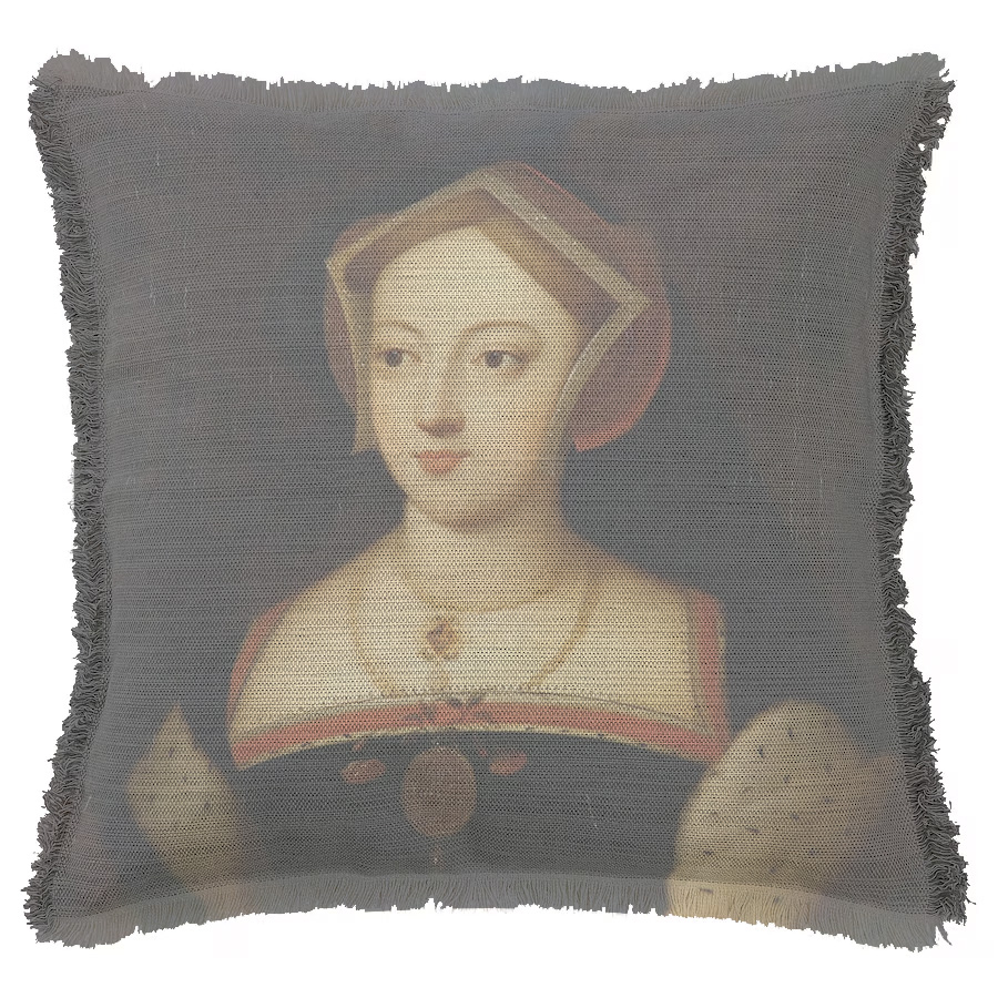 "Mary Boleyn" 50cm x 50cm Fringed Cotton/Poly Cushion Cover