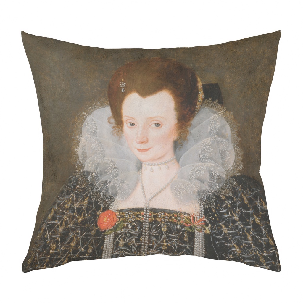 "Mary Clopton" 40cm x 40cm Faux Leather Cushion Cover (Antique White)