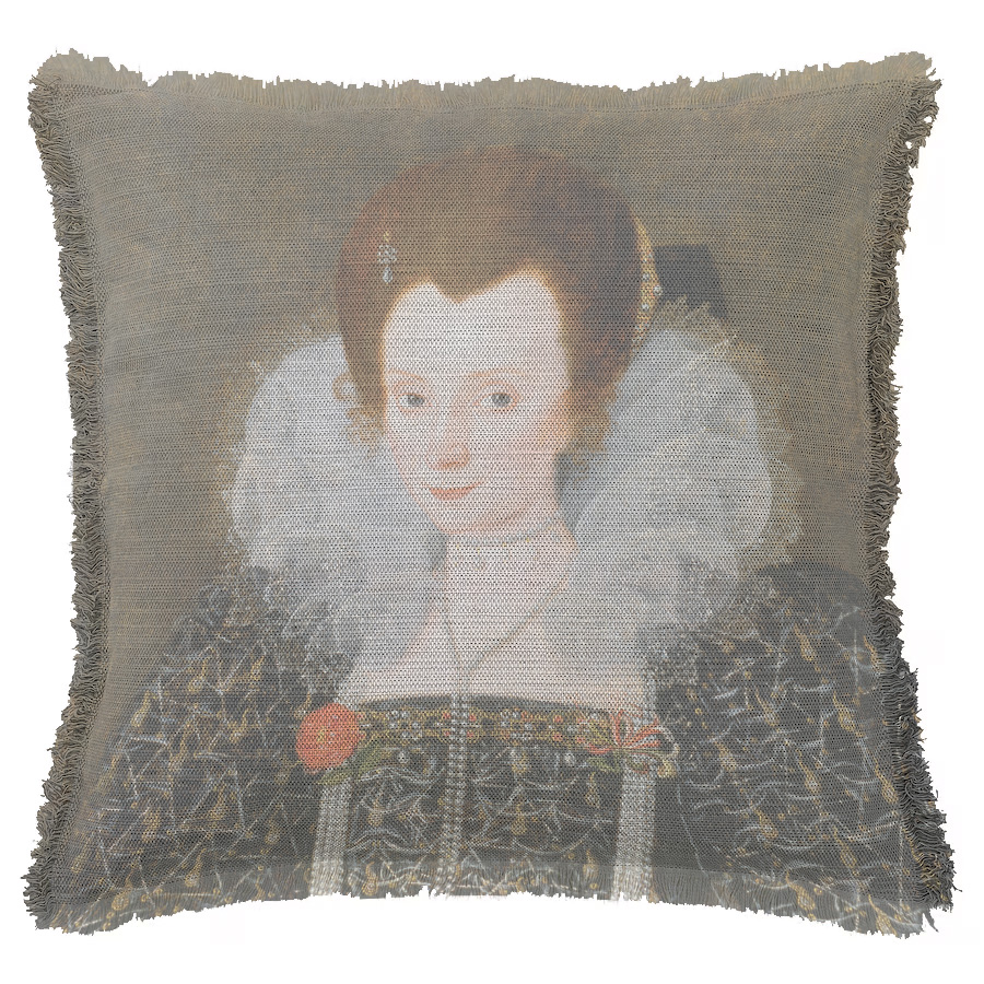 "Mary Clopton" 50cm x 50cm Fringed Cotton/Poly Cushion Cover