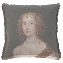 "Mary Hill, Lady Killigrew Detail" 50cm x 50cm Fringed Cotton/Poly Cushion Cover