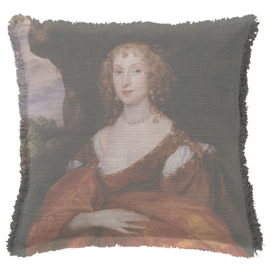 "Mary Hill, Lady Killigrew" 50cm x 50cm Fringed Cotton/Poly Cushion Cover