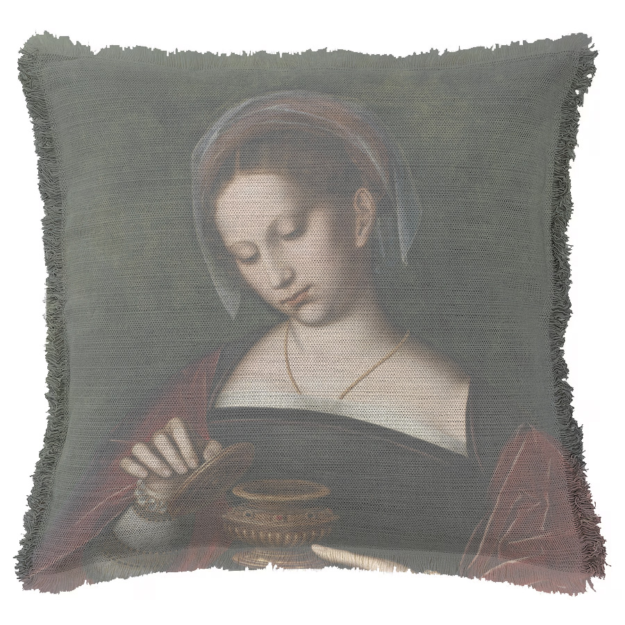 "Mary Magdalene" by Ambrosius Benson 50cm x 50cm Fringed Cotton/Poly Cushion Cover