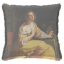 "Mary Magdalene" by Artemisia Gentileschi 50cm x 50cm Fringed Cotton/Poly Cushion Cover