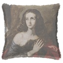 "Mary Magdalene" by Philippe de Champaign 50cm x 50cm Fringed Cotton/Poly Cushion Cover
