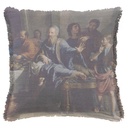 "Mary Magdalene, The Meal at Simon's (Right)" by Philippe de Champaign 50cm x 50cm Fringed Cotton/Poly Cushion Cover