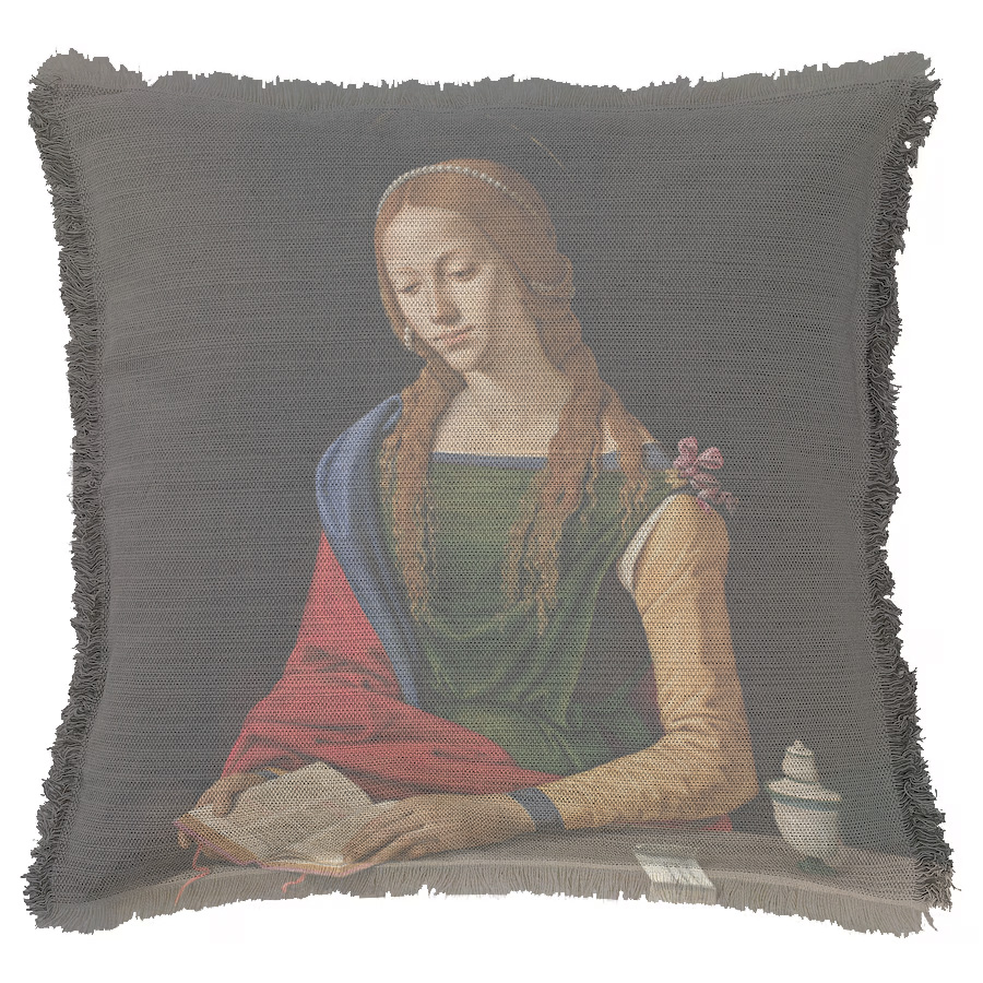 "Mary Magdalene" by Piero di Cosimo 50cm x 50cm Fringed Cotton/Poly Cushion Cover