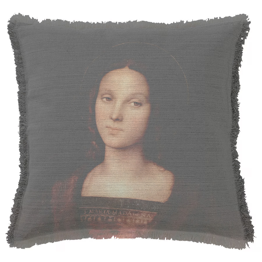 "Mary Magdalene" by Pietro Perugino 50cm x 50cm Fringed Cotton/Poly Cushion Cover