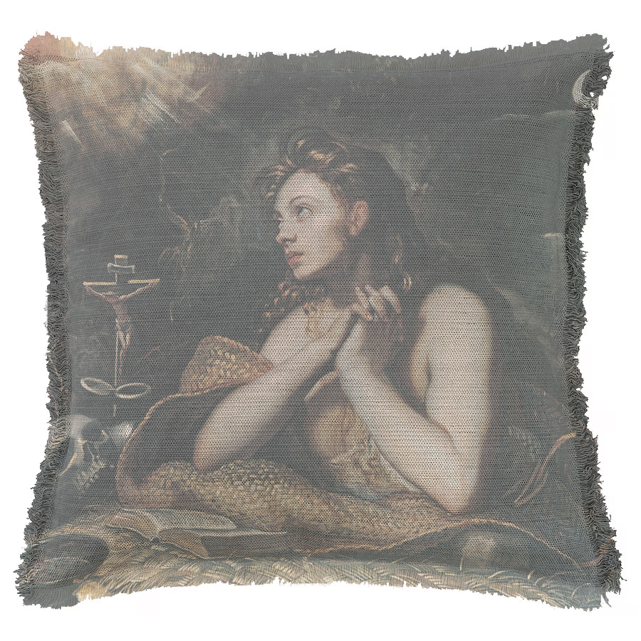 "Mary Magdalene" by Tintoretto 50cm x 50cm Fringed Cotton/Poly Cushion Cover