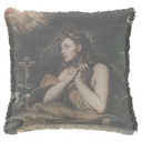 "Mary Magdalene" by Tintoretto 50cm x 50cm Fringed Cotton/Poly Cushion Cover