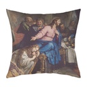 "Mary Magdalene, The Meal at Simon's (Left)" by Philippe de Champaign 40cm x 40cm Faux Leather Cushion Cover