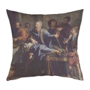 "Mary Magdalene, The Meal at Simon's (Right)" by Philippe de Champaign 40cm x 40cm Faux Leather Cushion Cover