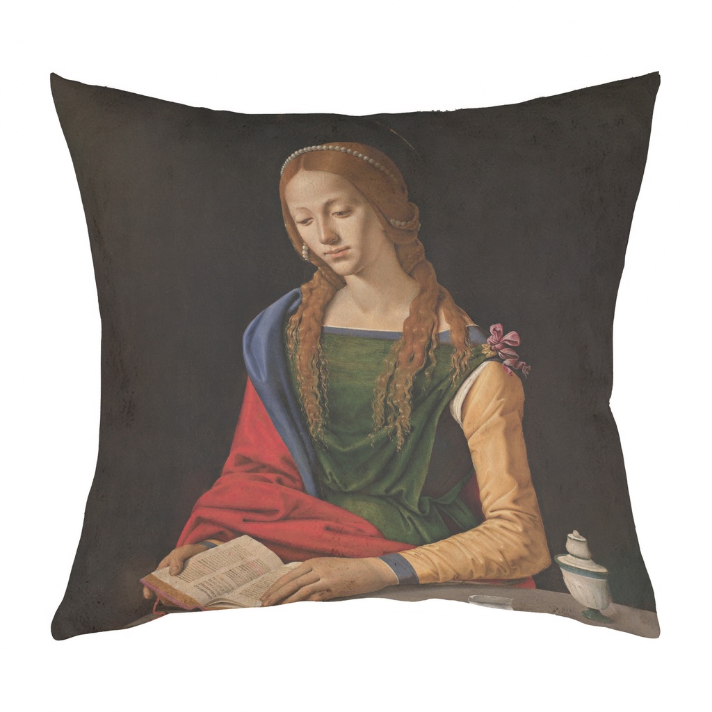"Mary Magdalene" by Piero di Cosimo 40cm x 40cm Faux Leather Cushion Cover