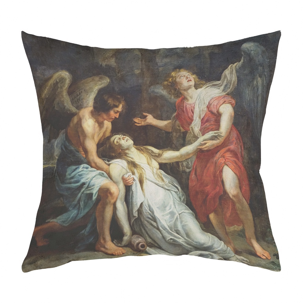 "Mary Magdalene" by Pierre Paul Rubens 40cm x 40cm Faux Leather Cushion Cover