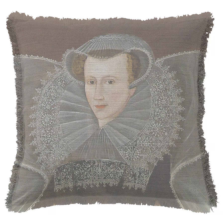 "Mary Queen of Scots (Detail)" 50cm x 50cm Fringed Cotton/Poly Cushion Cover