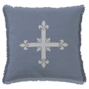 "Musketeer" 50cm x 50cm Fringed Cotton/Poly Cushion Cover