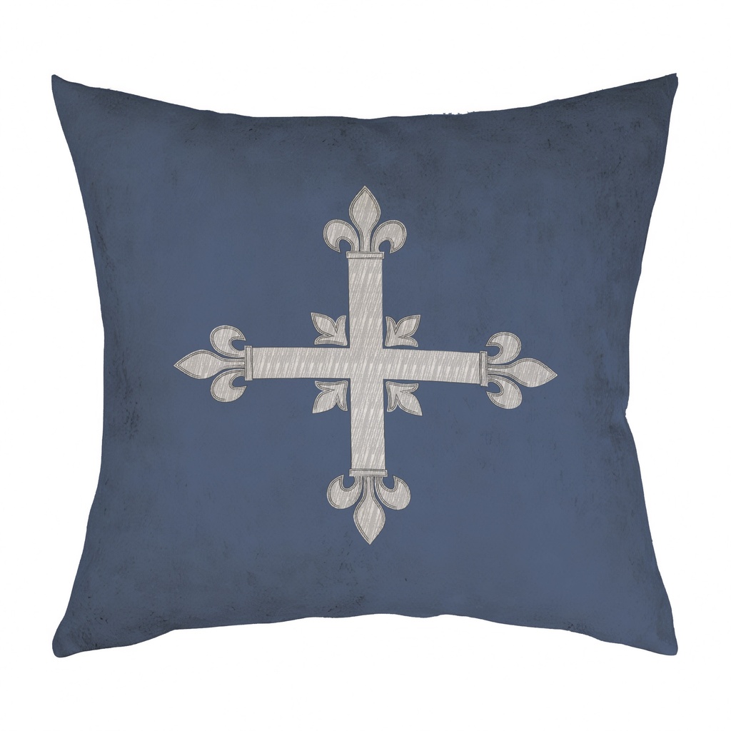 "Musketeer" 40cm x 40cm Faux Leather Cushion Cover (Antique White)