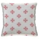 "Occitan Cross Pattern" 50cm x 50cm Fringed Cotton/Poly Cushion Cover