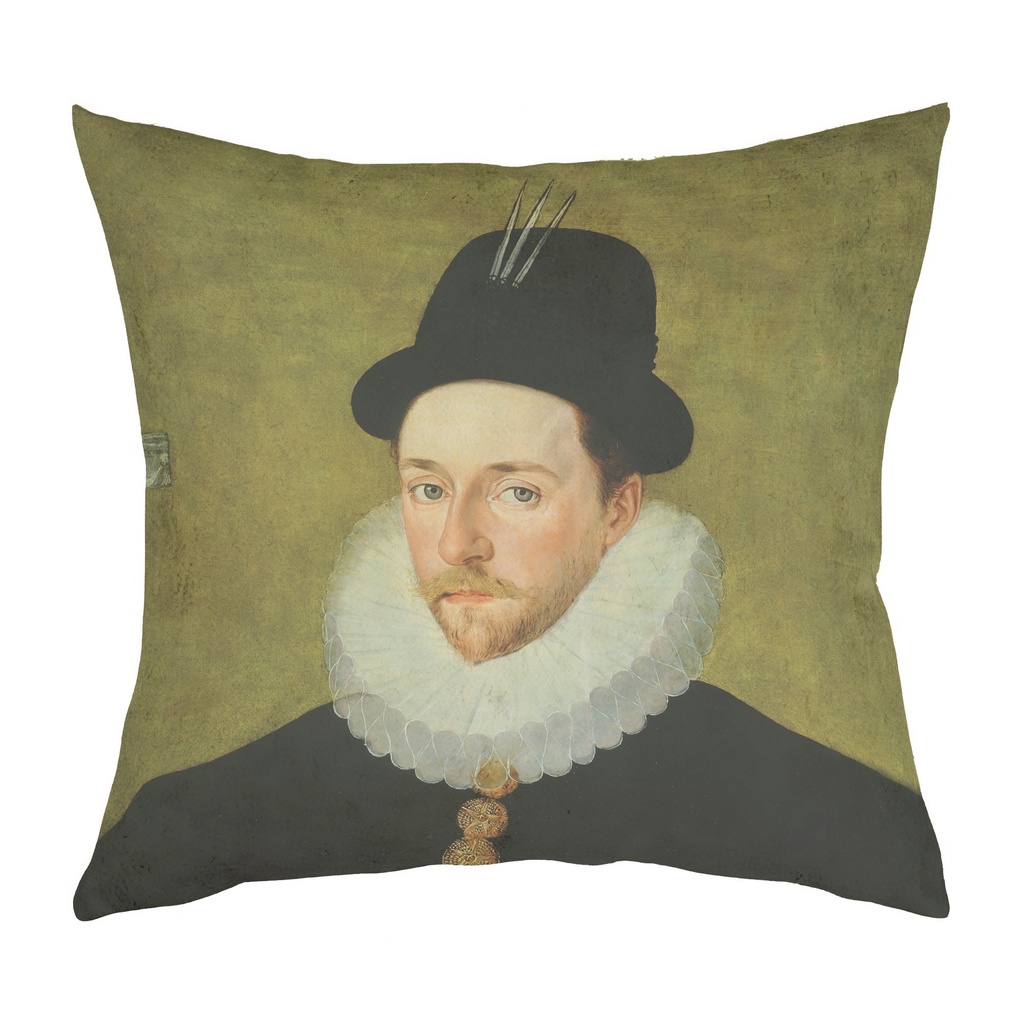 "Peregrine Bertie" 40cm x 40cm Faux Leather Cushion Cover (Antique White)