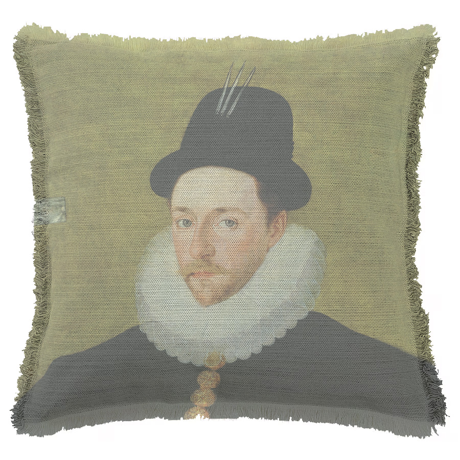 "Peregrine Bertie" 50cm x 50cm Fringed Cotton/Poly Cushion Cover