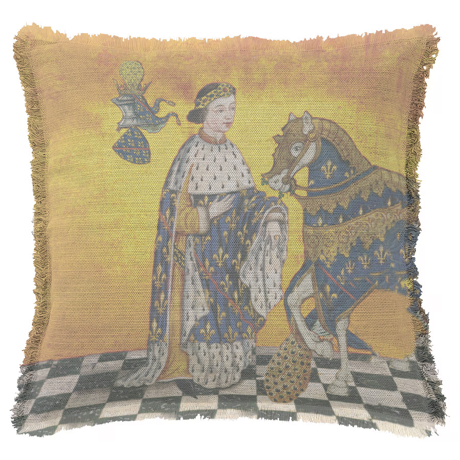 "Pierre I Duc de Bourbon" 50cm x 50cm Fringed Cotton/Poly Cushion Cover