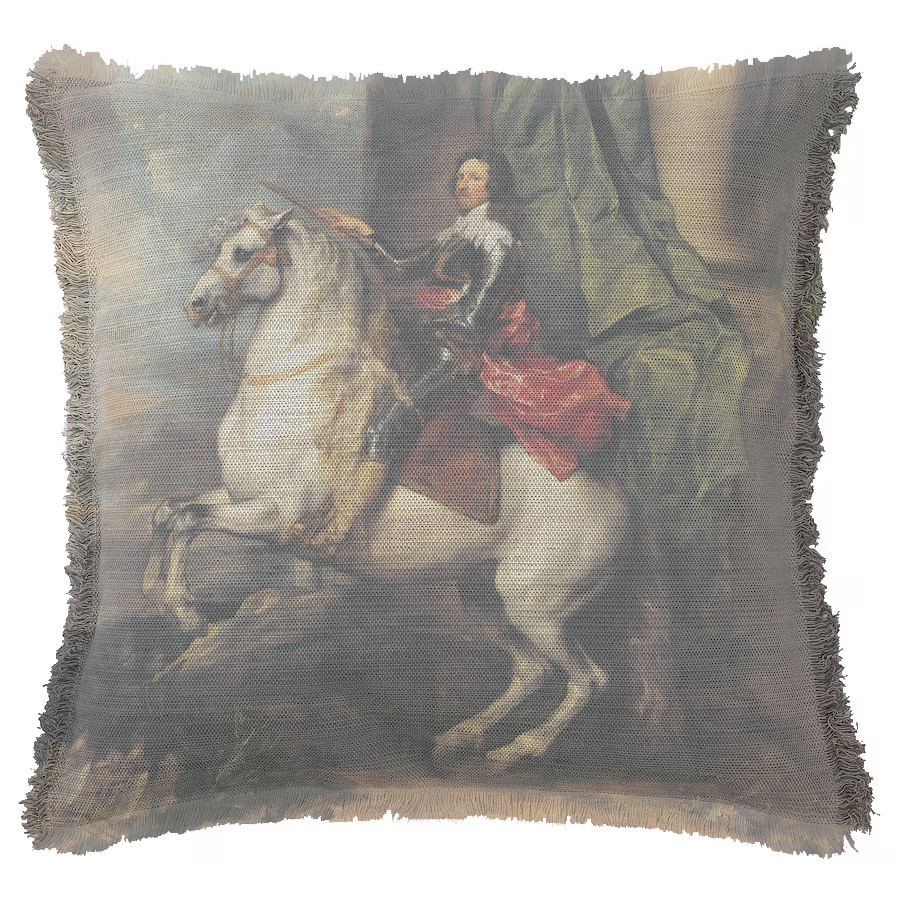 "Prince Tommaso Francesco" 50cm x 50cm Fringed Cotton/Poly Cushion Cover