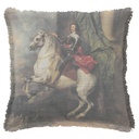 "Prince Tommaso Francesco" 50cm x 50cm Fringed Cotton/Poly Cushion Cover
