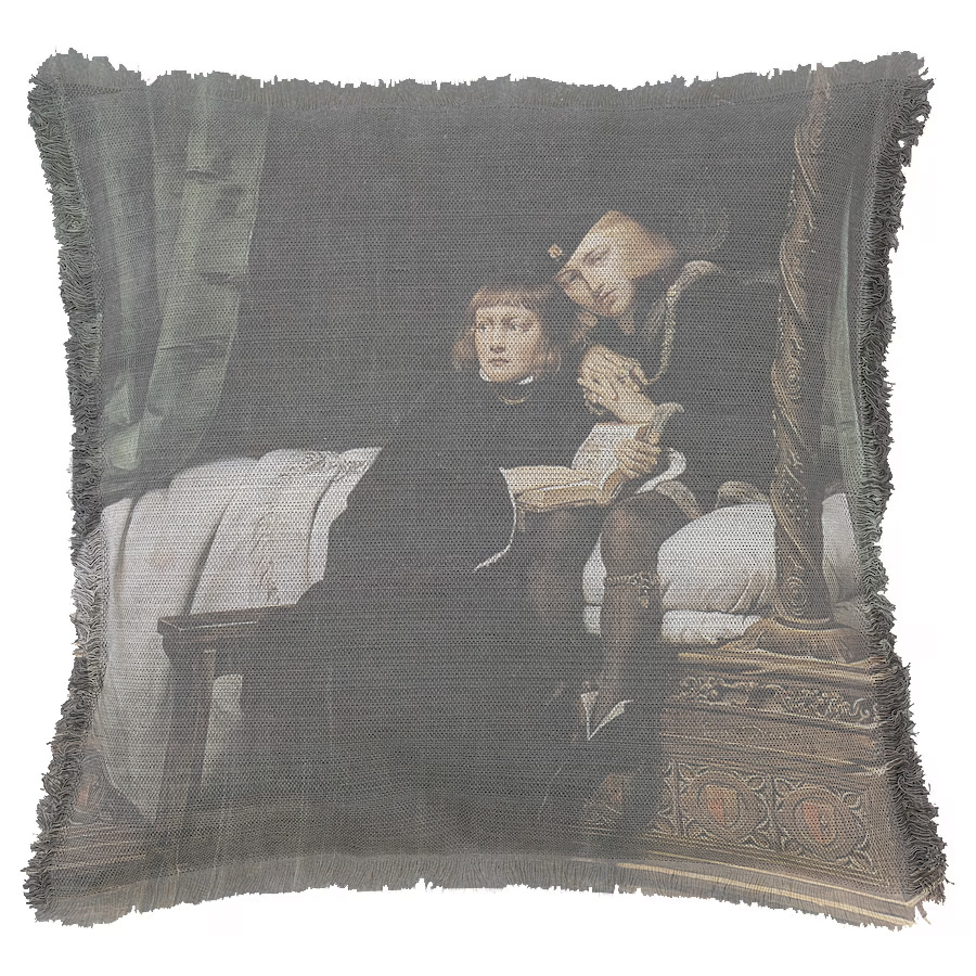 "Princes in the Tower" by Paul Delaroche 50cm x 50cm Fringed Cotton/Poly Cushion Cover