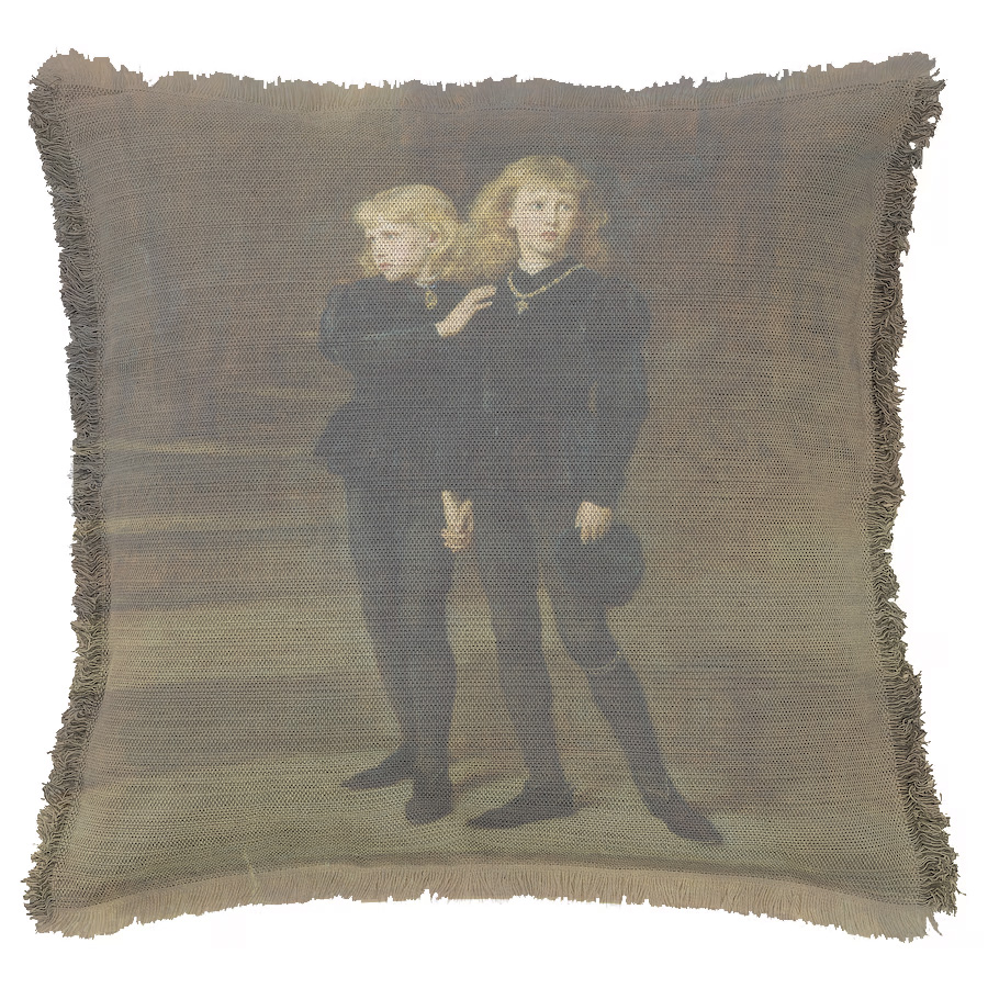 "Princes in the Tower" 50cm x 50cm Fringed Cotton/Poly Cushion Cover