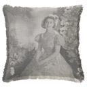 "Princess Elizabeth (Queen Elizabeth II)" 50cm x 50cm Fringed Cotton/Poly Cushion Cover