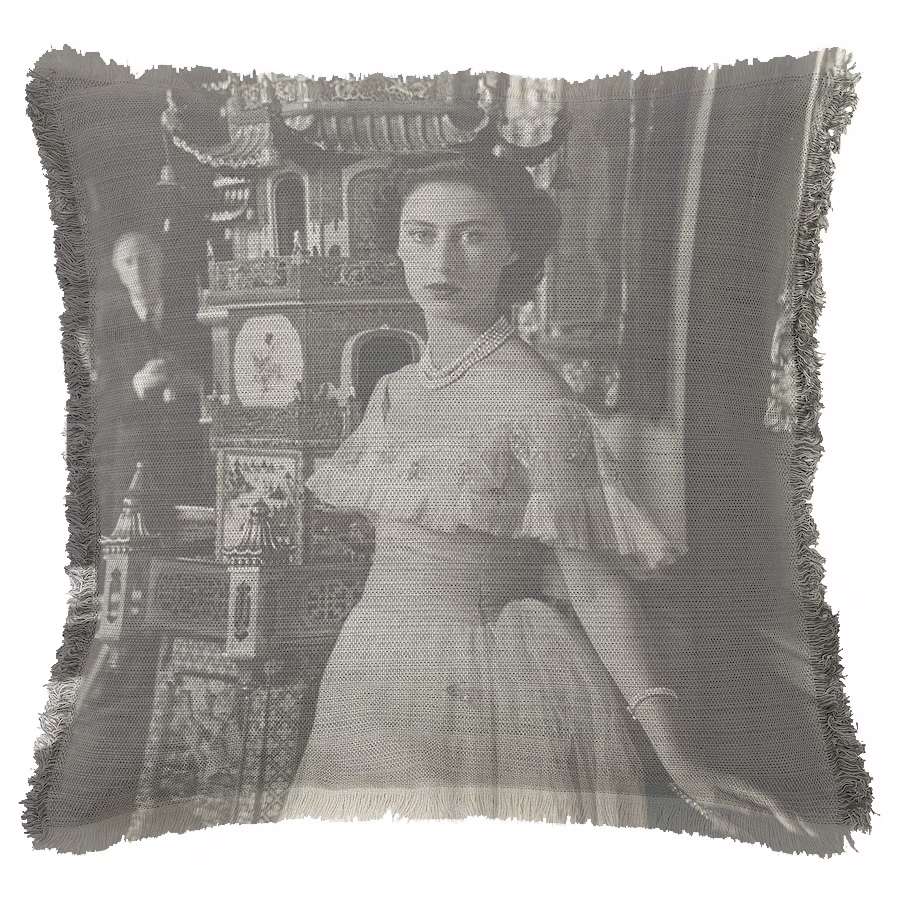 "Princess Margaret 2" 50cm x 50cm Fringed Cotton/Poly Cushion Cover