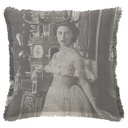 "Princess Margaret 2" 50cm x 50cm Fringed Cotton/Poly Cushion Cover
