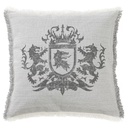 "Rampant Wolf Heraldry" 50cm x 50cm Fringed Cotton/Poly Cushion Cover