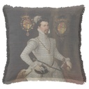 "Robert Dudley" 50cm x 50cm Fringed Cotton/Poly Cushion Cover