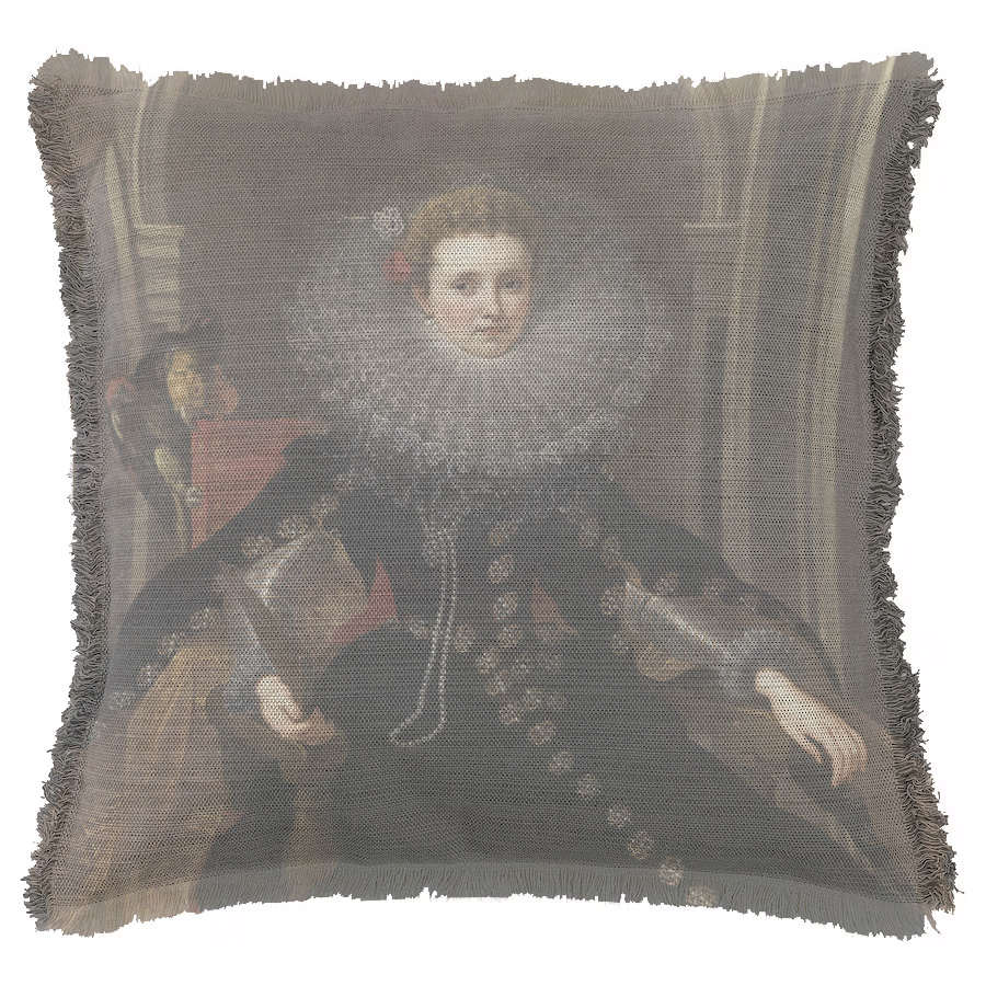"Rubens, Veronica Spinola" 50cm x 50cm Fringed Cotton/Poly Cushion Cover