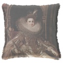 "Rubens, Portrait of Maria Serra Pallavicino" 50cm x 50cm Fringed Cotton/Poly Cushion Cover