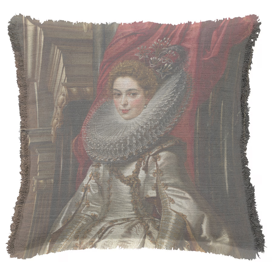 "Rubens, Marchesa Brigida Spinola Doria" 50cm x 50cm Fringed Cotton/Poly Cushion Cover