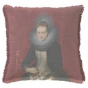 "Rubens, Lady with Rosaire" 50cm x 50cm Fringed Cotton/Poly Cushion Cover