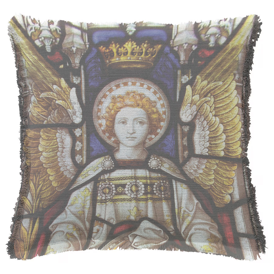"Saint Gabriel" 50cm x 50cm Fringed Cotton/Poly Cushion Cover