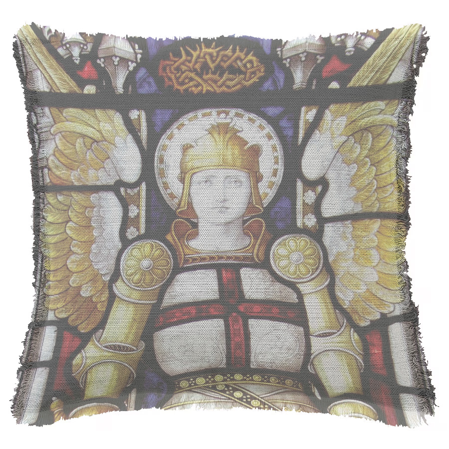 "Saint Michael" 50cm x 50cm Fringed Cotton/Poly Cushion Cover