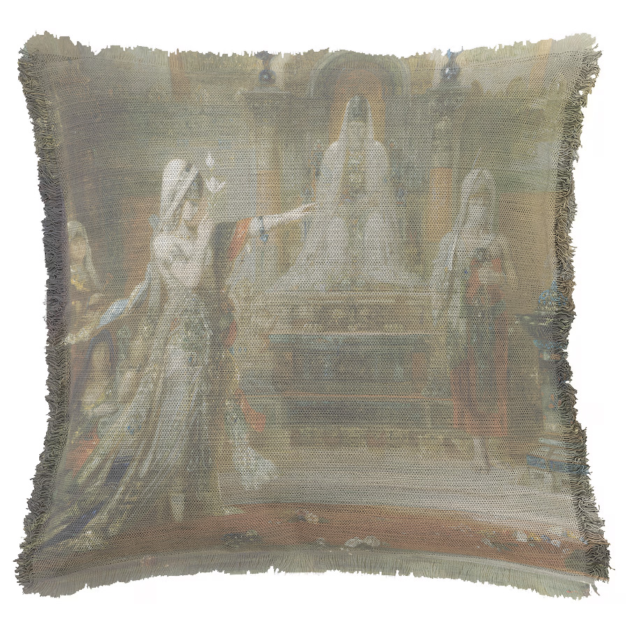 Salome Dancing before Herod" 50cm x 50cm Fringed Cotton/Poly Cushion Cover