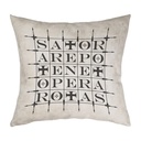 "Sator Square" 40cm x 40cm Faux Leather Cushion Cover