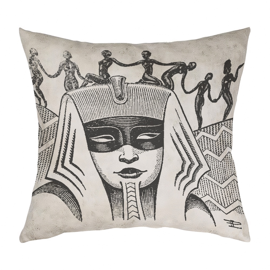 "Sphinx" 40cm x 40cm Faux Leather Cushion Cover (Antique White)